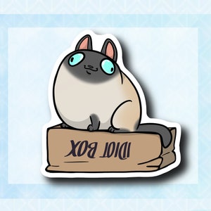 Siamese idioot doos sticker