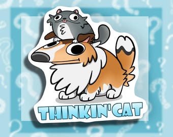 Kattklistermärke || Tänkande katt