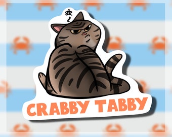 Tabby Cat Sticker || Crabby Tabby