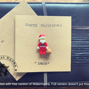 Biglietto d'auguri timbrato a mano, regalo di Buon Natale, Babbo Natale personalizzato, SPEDIZIONE GRATUITA nel Regno Unito, regalo di Natale per la calza della Befana