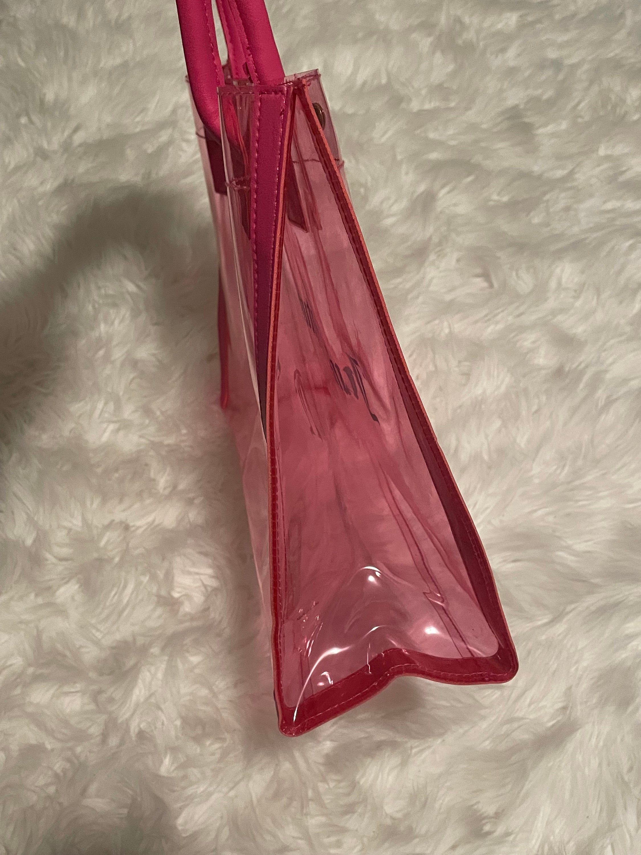 Juicy Couture, Bags, Juicy Couture Clear Plastic Tote Bag Blue With Pink  Brand New