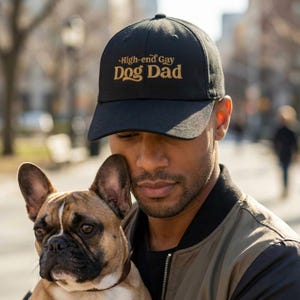 Custom Embroidered Dad Cap, High-end Gay Dog Dad Hat, Funny Boyfriend Gift, LGBTQ Subtle Pride Accessory | Classic Cap