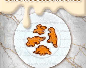 Dino Nuggies Fuzzy Patch Dinosaur Nuggets Trex Stegosaurus Triceratops Pterodactyl Airsoft Morale Patch