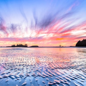 Chesterman Beach Sunset-Tofino BC, Tofino Beach Art, Pacific Ocean wall art, Sunset Large canvas art Sea Beach wall decor Ocean canvas print