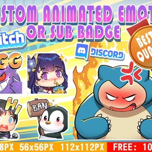 Custom Animated Emotes, Twitch Animated Emotes Pack, Discord Emotes Pack, Emotes For Streamer, Emotes Pack, Create your own personal emote