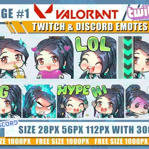 SAGE Twitch emotes, Valorant emotes, emotes, Sage cute emotes, emotes bundle, emote twitch, chibi emotes, Twitch emotes pack, discord