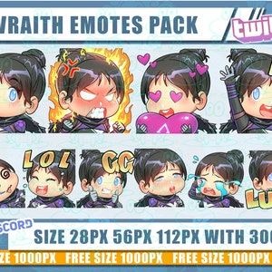 wraith apex legends, wraith Twitch emotes, wraith cute emotes, emotes bundle, emotes twitch, chibi emotes, Twitch emotes pack, discord,writh