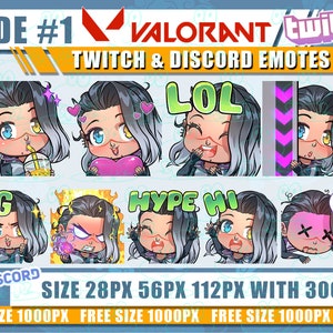 FADE Twitch emotes, Valorant emotes, emotes, Fade cute emotes, emotes bundle, emote twitch, chibi emotes, Twitch emotes pack, discord