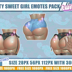 Booty Twitch emotes, booty emotes, emotes, Booty cute emotes, emotes bundle, emotes twitch, chibi emotes, Twitch emotes pack, discord, Booty