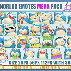 Snorlax Twitch emotes, Pokemon emotes, emotes, Snorlax cute emotes, emotes bundle, emotes twitch, chibi emotes, Twitch emotes pack9, discord