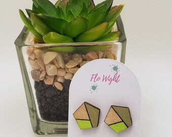 Laser Cut Wooden Stud Earrings