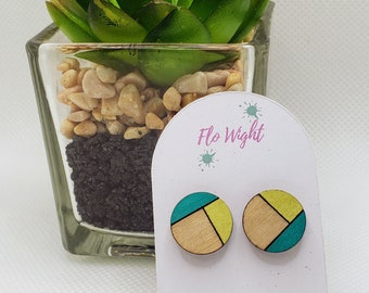 Laser Cut Wooden Stud Earrings