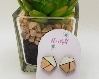 Laser Cut Wooden Stud Earrings