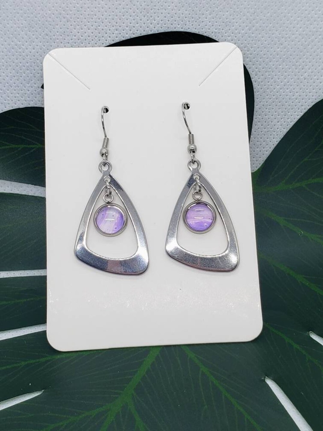 Acrylic Pour Earrings. Stainless Steel Drop Earrings. Wearable Etsy