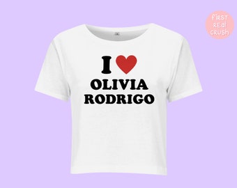 I Heart Olivia Rodrigo Crop Top / Olivia Rodrigo Tshirt / GUTS Olivia Rodrigo / Olivia Rodrigo Merch