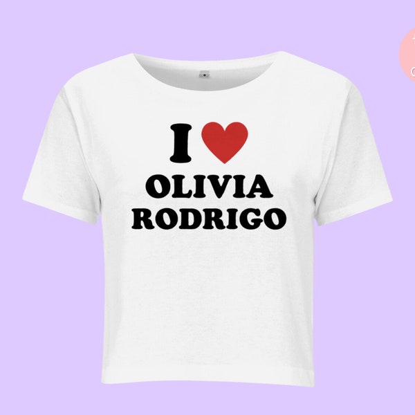 I Heart Olivia Rodrigo Crop Top / Olivia Rodrigo Tshirt / GUTS Olivia Rodrigo / Olivia Rodrigo Merch