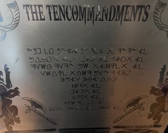 Custom made stainless steel metal engraved boards. For wall hanging and decor. Commandments, Lords Prayer, 12 tribes
