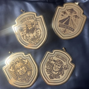 Custom Engraved Tribe Pendant – Choose Your Tribe | 4" Stainless Steel Shield Necklace | Hebrew Israelite Necklace