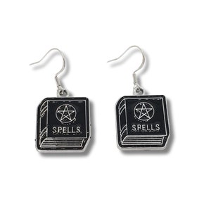 Zauberbuch Charm Ohrringe in Geschenk Tasche, Halloween Ohrringe, Neuheit Ohrringe