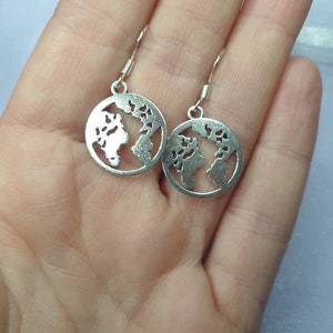 Welt Erde Planet Charme baumeln lassen, Charme Ohrringe in Geschenk-Tasche, Strumpffüller, für sie