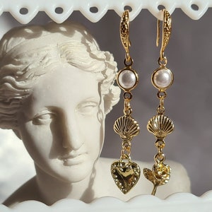 Aphrodite Earrings | Greek Roman Mythology Inspired Handmade Jewellery | Venus Goddess of Love and Beauty