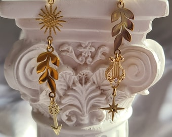 The Song of Achilles Inspired Asymmetrical Earrings - 14K gold plated hooks