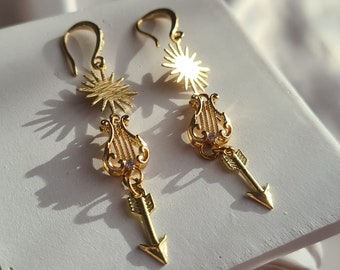 Apollo Inspired Earrings, Greek Mythology