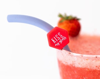 Reusable Silicone Straws with Charms: Party Drink Accessories (Set of 4)