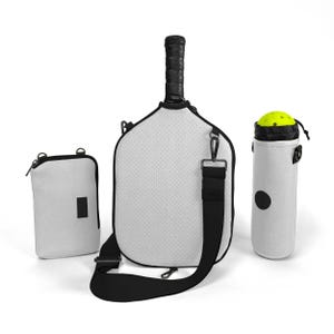 Pickleball Crossbody Paddle Cover Bundle in Platinum