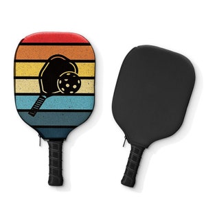 Retro Lines Pickleball Paddle Cover: Neoprene Sports Gear