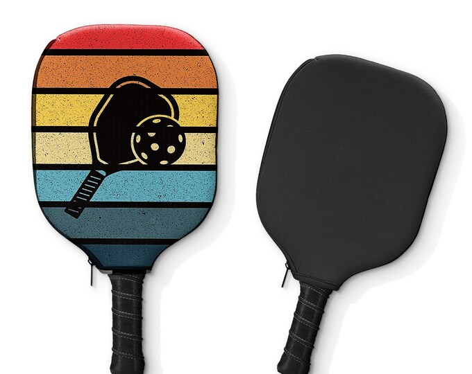 Pickleball Paddle Cover | Retro Lines | High-Quality, Durable, Lightweight & Weather-Resistant | Sports Gear, Holiday Gifts for All