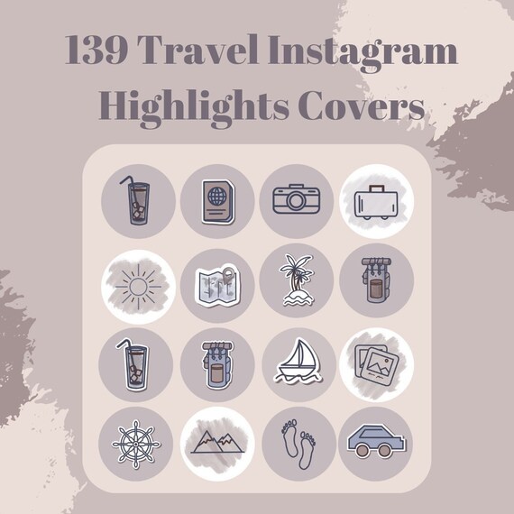 139 Instagram Story Highlights Covers Travel Icons Instagram | Etsy
