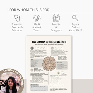 ADHD motivation printable with dopamine and energy management tips – brain explained visually for neurodiverse minds