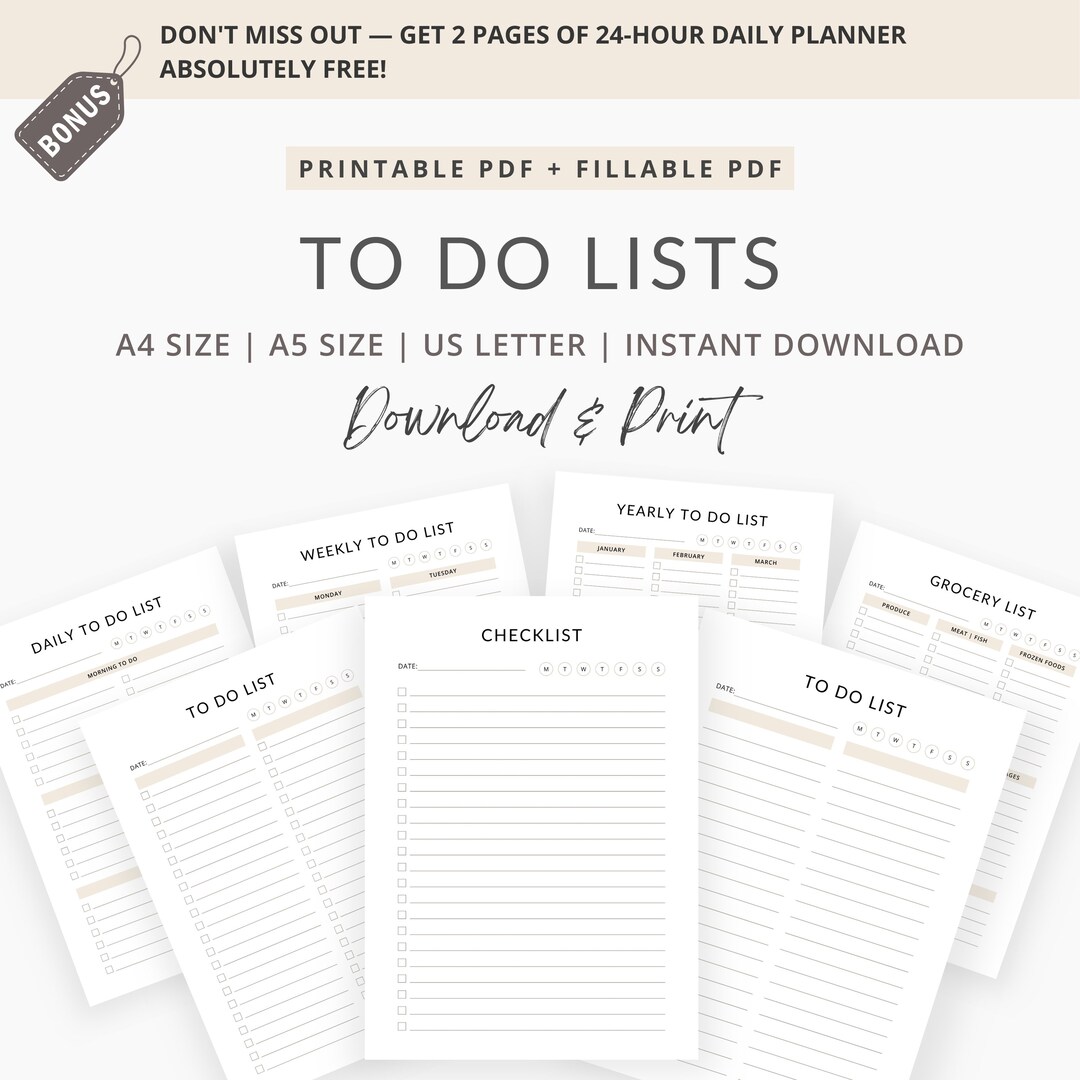 To Do List Printable Planner Priority Task List Template Checklist Tool ...