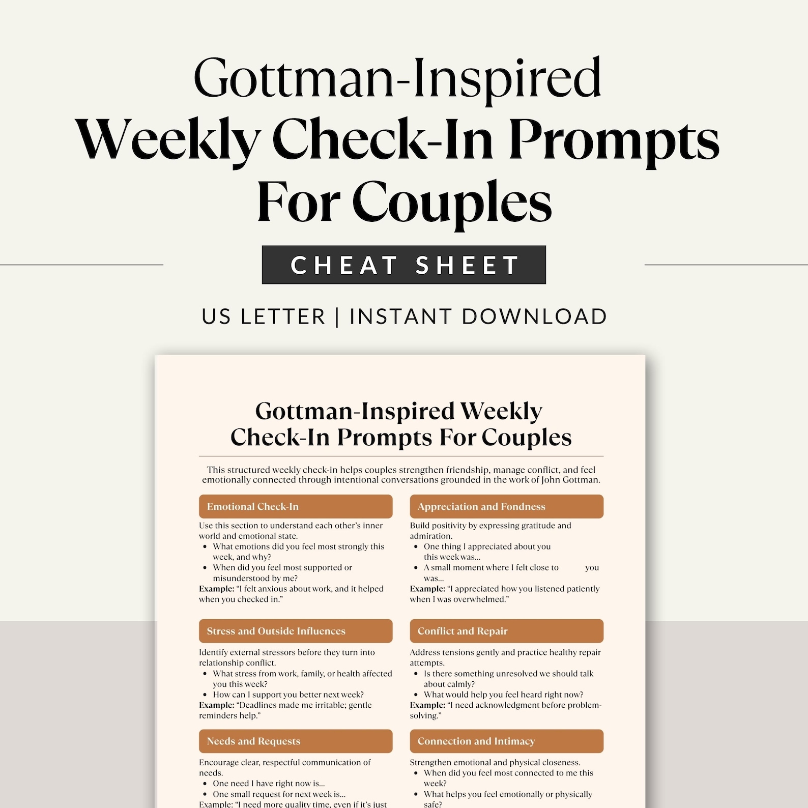 Relationship Checklist.pdf Gottman Method Couples Check-in Printable, Weekly Relationship ...