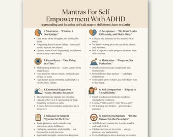 Guia de Mantras para TDAH em Adultos, Autorregulação (PDF para Imprimir)