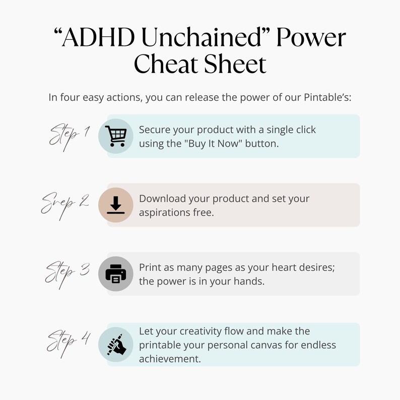 Top view of ADHD printable worksheet with visual icons and clean layout – burnout prevention tool for ADHD minds