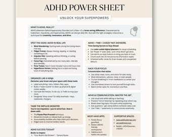 ADHD Productivity Cheat Sheet: Time Management Printable (PDF Download)