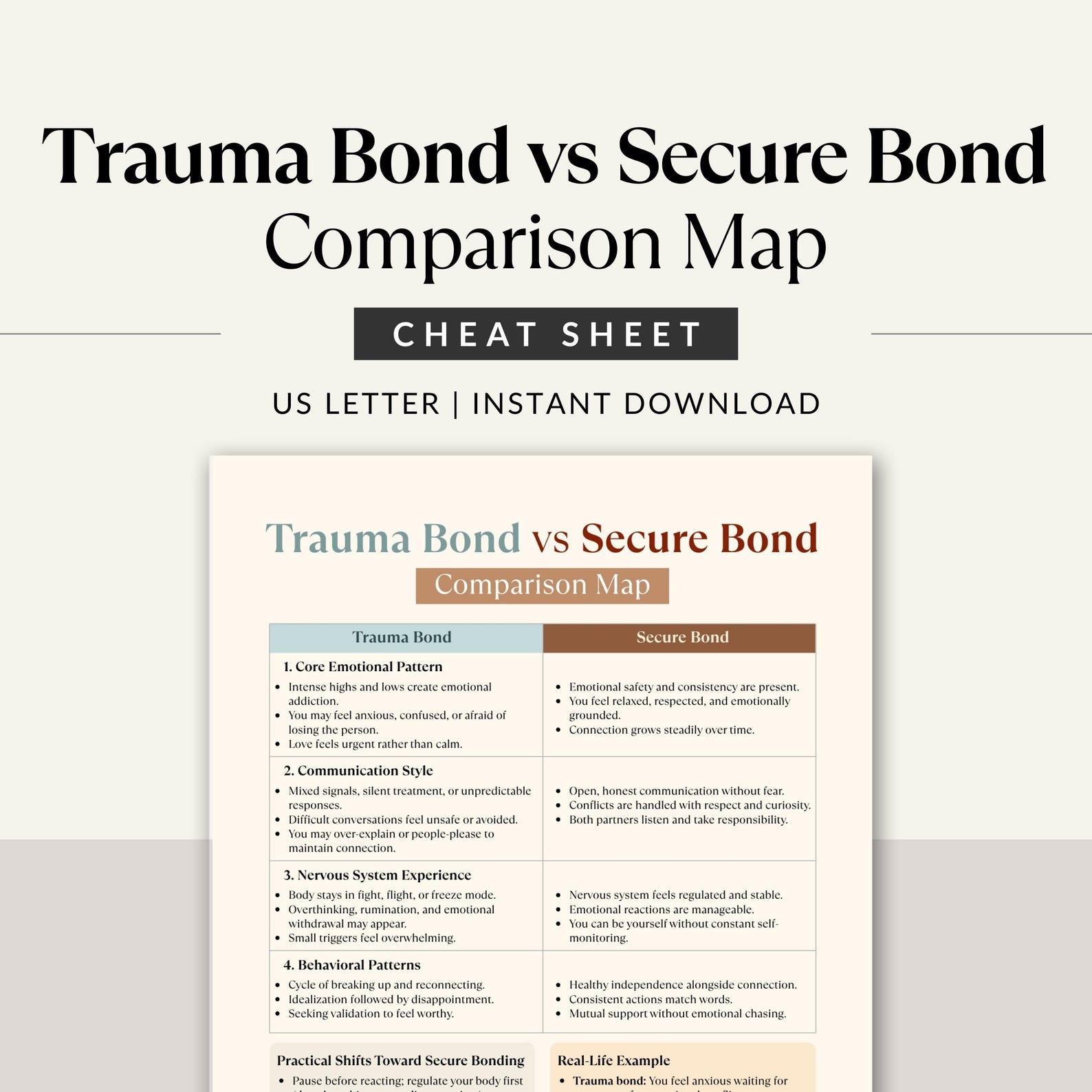 Trauma Bond Vs Secure Bond Comparison, Attachment Styles Relationship ...