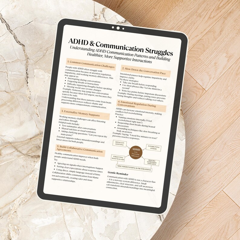 ADHD Communication Cheat Sheet Printable, Improve Focus, Listening ...
