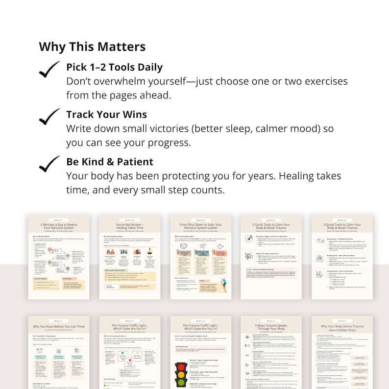 Body-Based Trauma Healing Techniques – 10-Page Printable Therapy Guide
