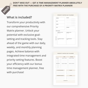 Priority Matrix Planner for Productivity Strategies Daily Task ...