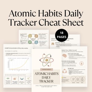 Atomic Habits Daily Tracker Cheat Sheet for Self-Improvement Goals, Printable Habit Tracker, Identity-Based Routine Builder PDF