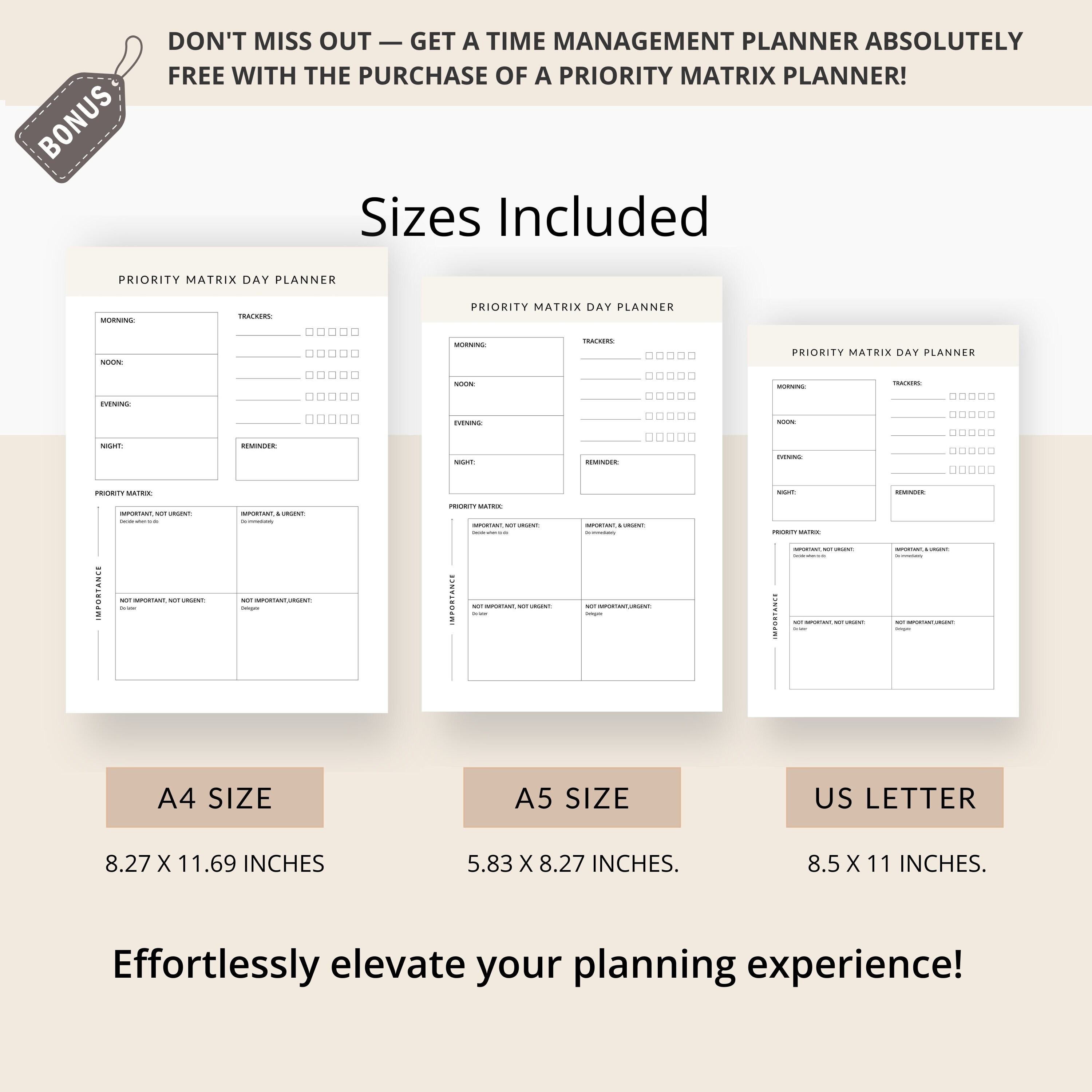 Priority Matrix Planner for Productivity Strategies Daily Task ...