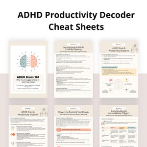 ADHD Productivity Cheat Sheets: Focus and Motivation Tools (PDF Download)