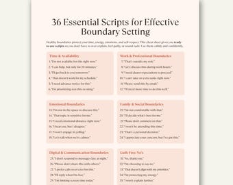 36 Boundary Setting Scripts, Say No Without Guilt, Healthy Communication Cheat Sheet