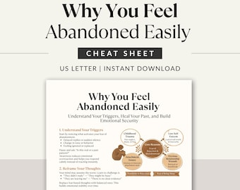 Abandonment Issues Cheat Sheet Printable, Fear of Abandonment, Attachment Style, Emotional Healing Guide