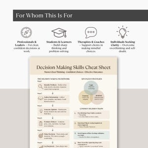 For Whom This Is For mock-up showing icons and audience types — professionals, students, therapists, and individuals seeking clarity.