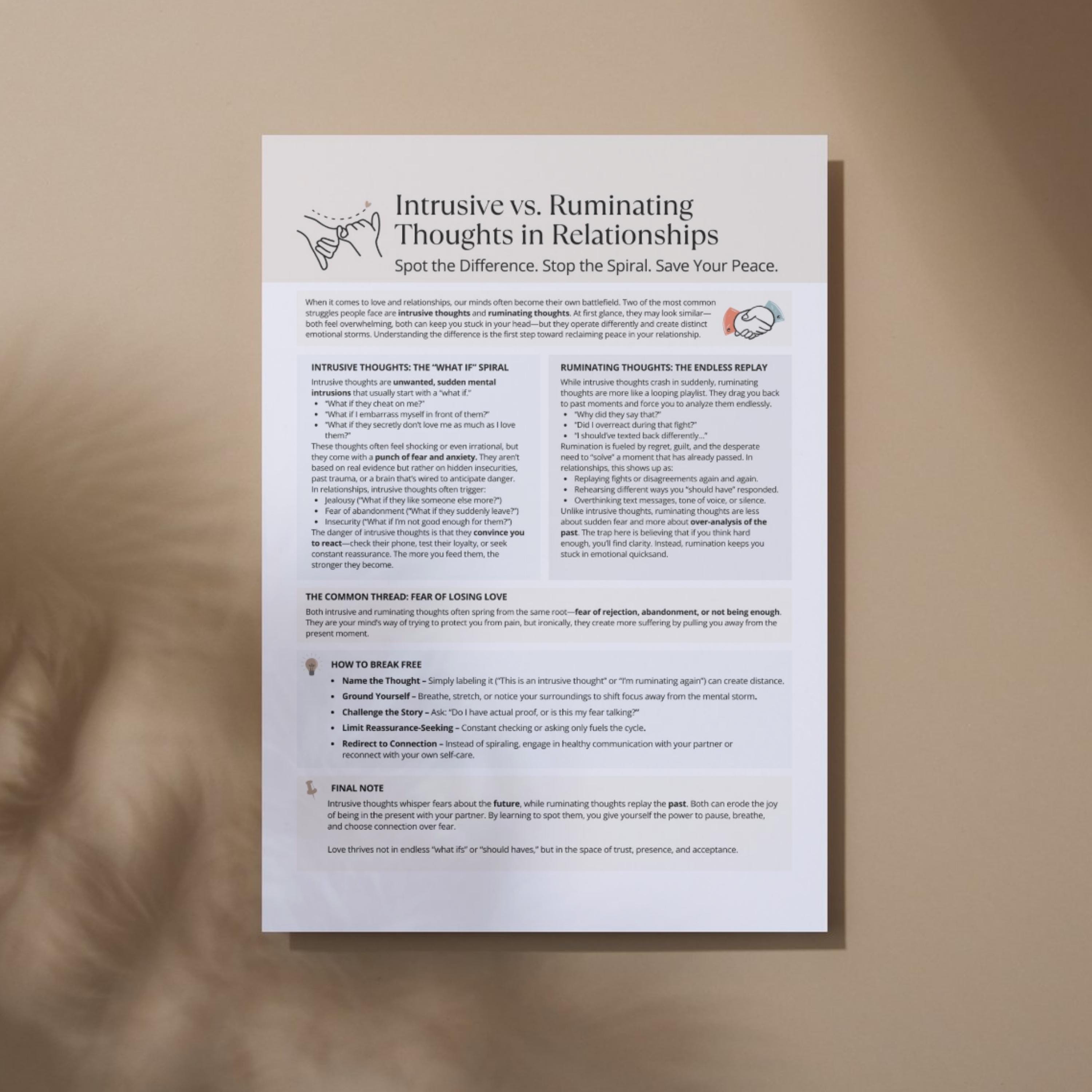 Rminating Intrusive Vs. Ruminating Thoughts in Relationships, Couples Therapy ...