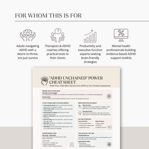 Flat lay of ADHD worksheet with laptop, glasses, and notepad – digital download for executive function support